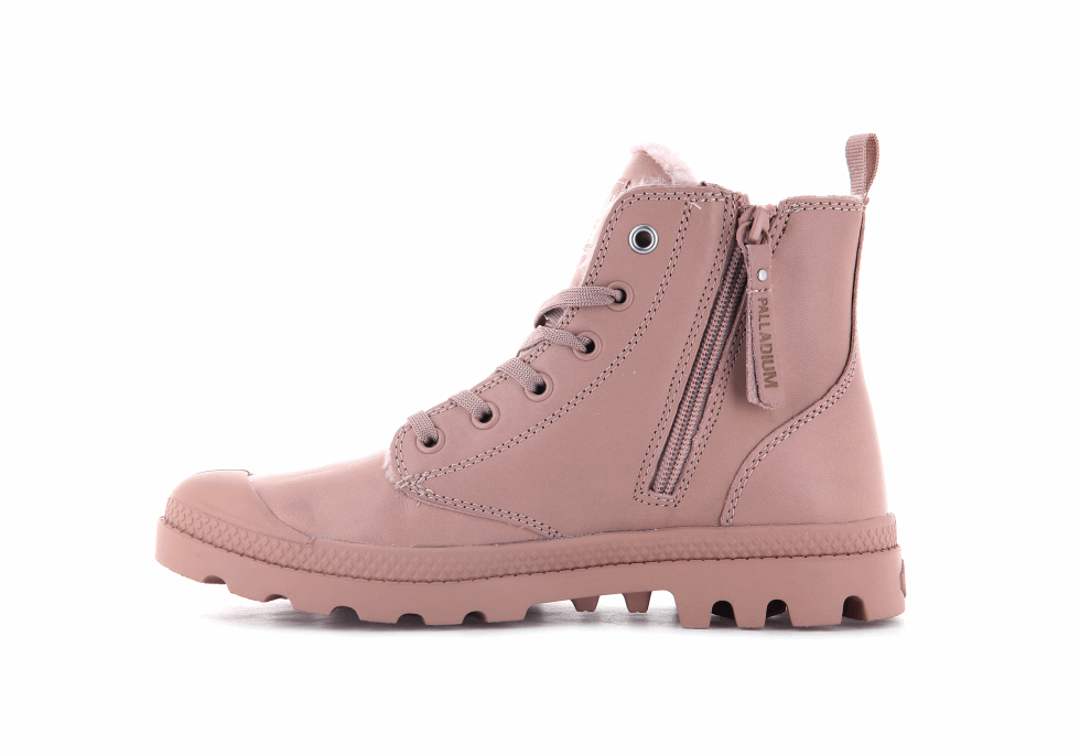 Cuir Palladium Pampa Hi Zip S Misty Rose