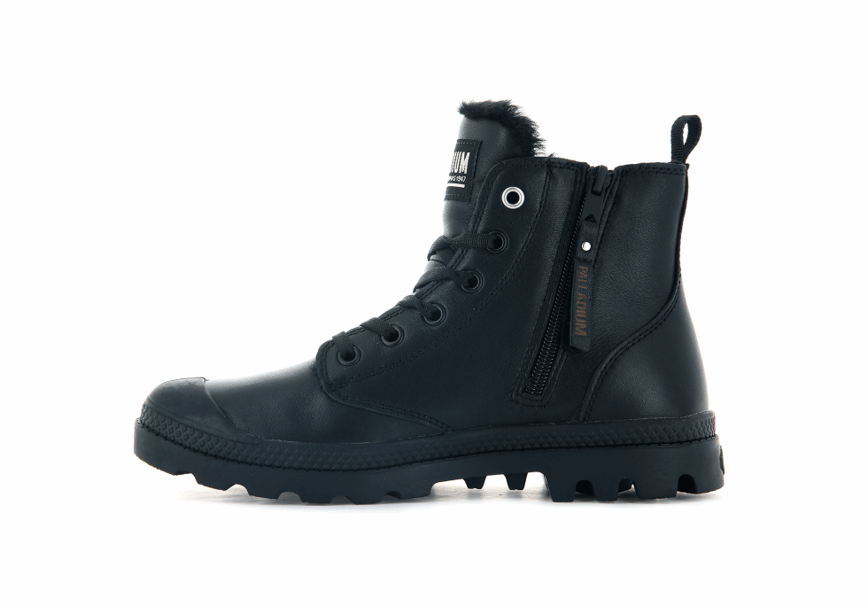 Cuir Palladium Pampa Hi Zip S Noir