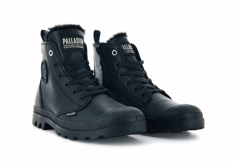 Cuir Palladium Pampa Hi Zip S Noir
