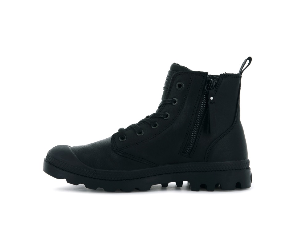 Noir Palladium Pampa Hi Zip Lth Ess