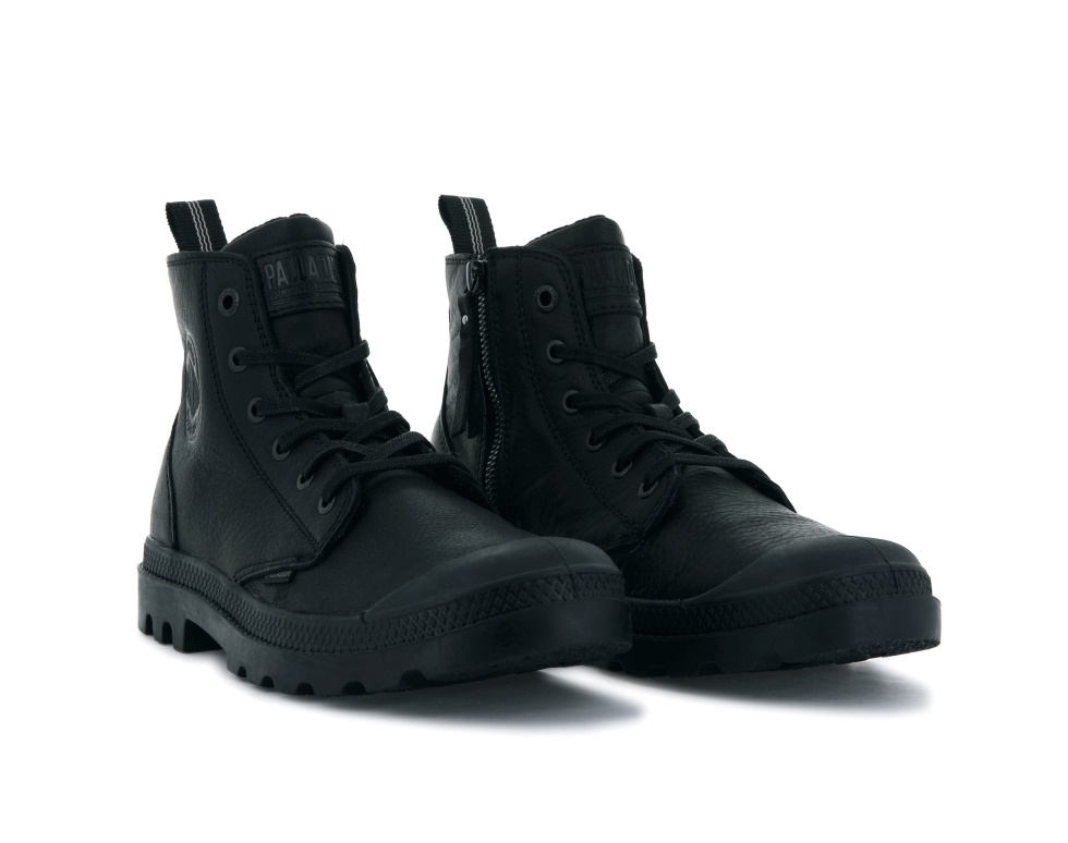 Noir Palladium Pampa Hi Zip Lth Ess