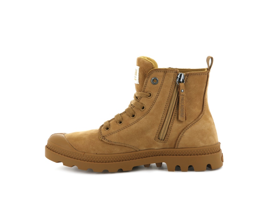 Palladium Pampa Hi Zip Nubuck Ambre Or