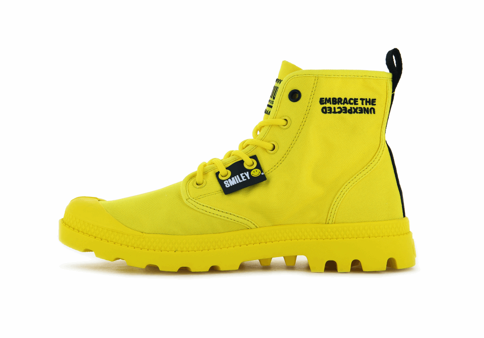 Palladium Pampa Smiley Changement Jaune Flamboyant