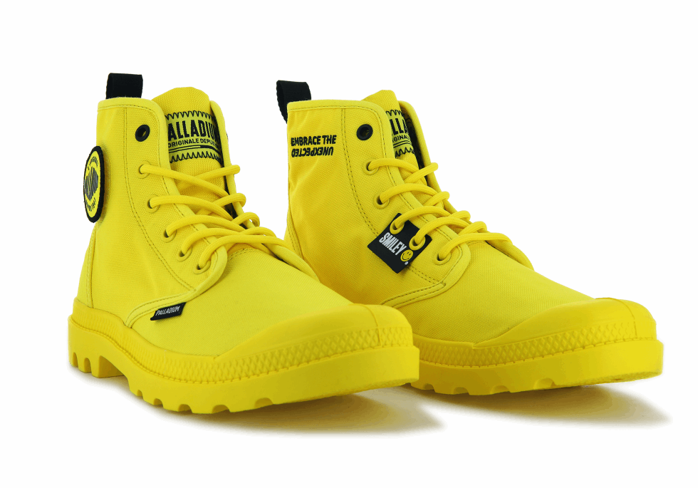 Palladium Pampa Smiley Changement Jaune Flamboyant