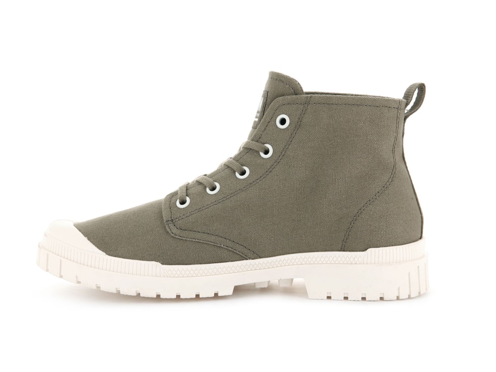 Palladium Pampa Sp20 Hi Toile Vert Sombre Guimauve