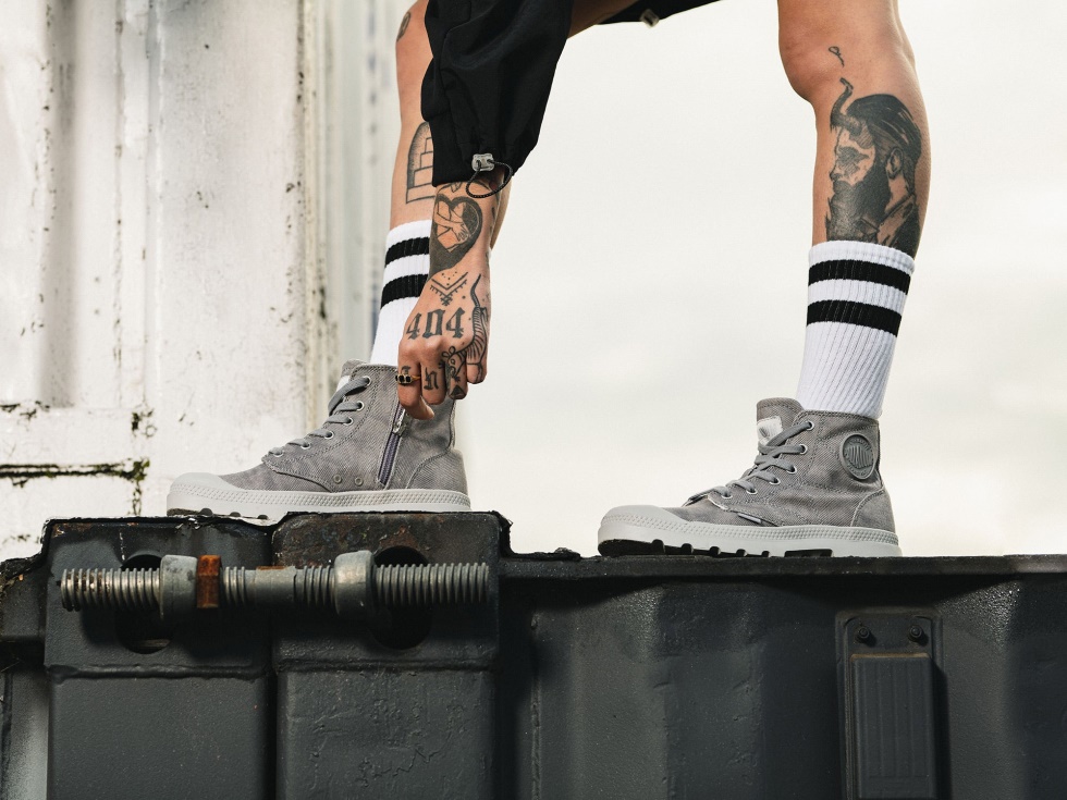 Palladium Pampa Zip Desertwash Gris Foncé