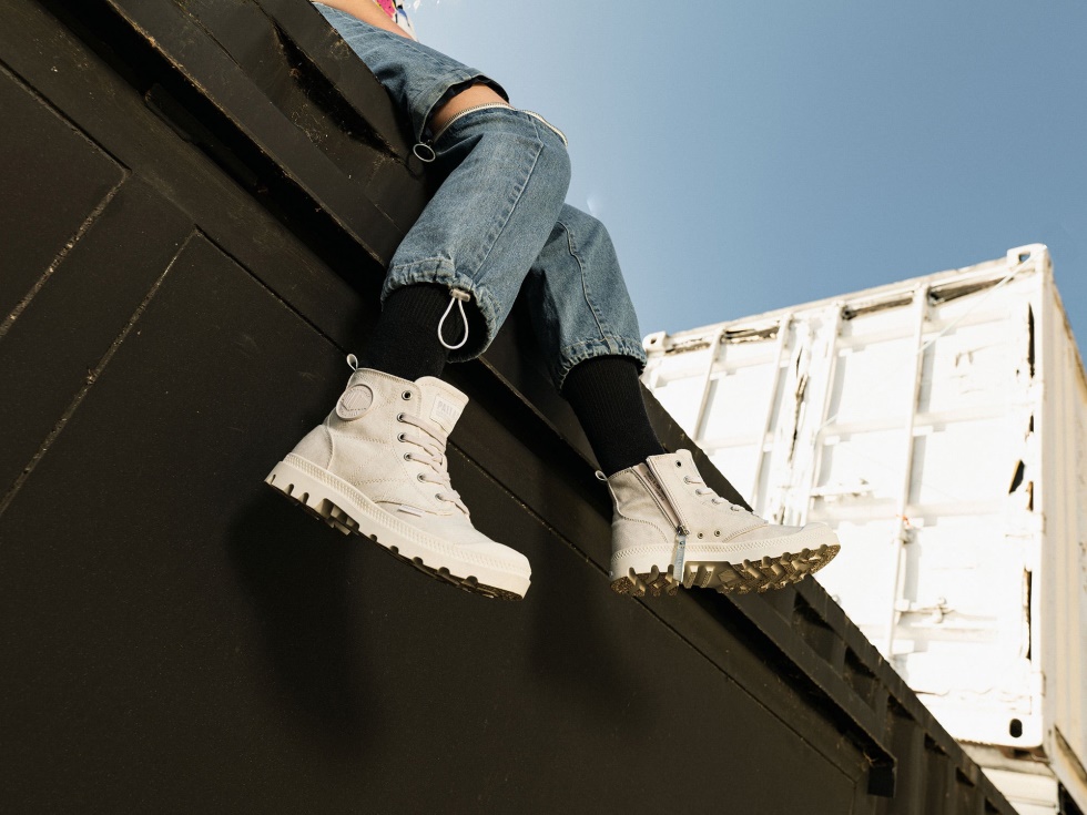 Palladium Pampa Zip Desertwash étoile Blanc